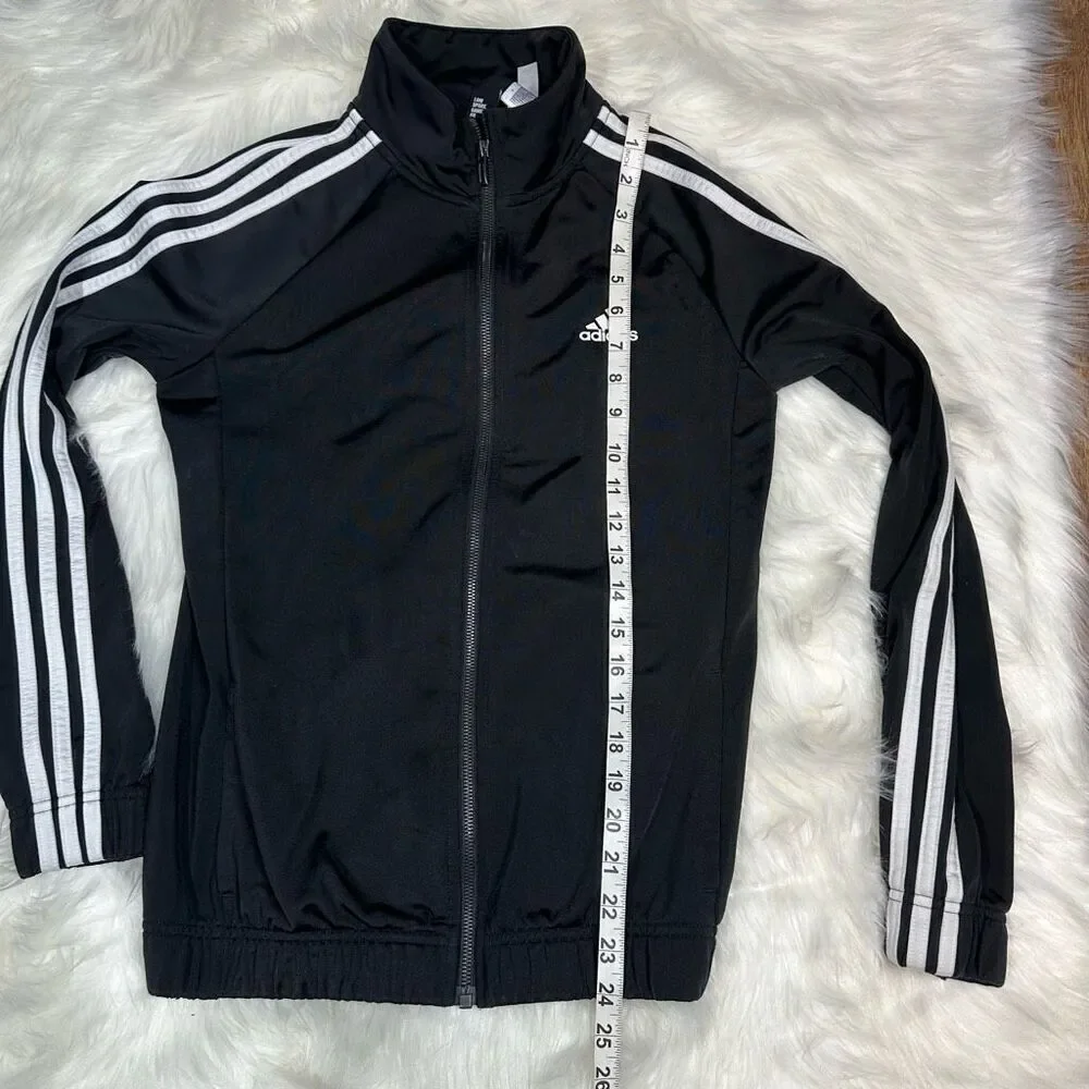 Adidas~Youth~Black Classic Full Zip Sports‎ Track Jacket~Size Small (8-10)